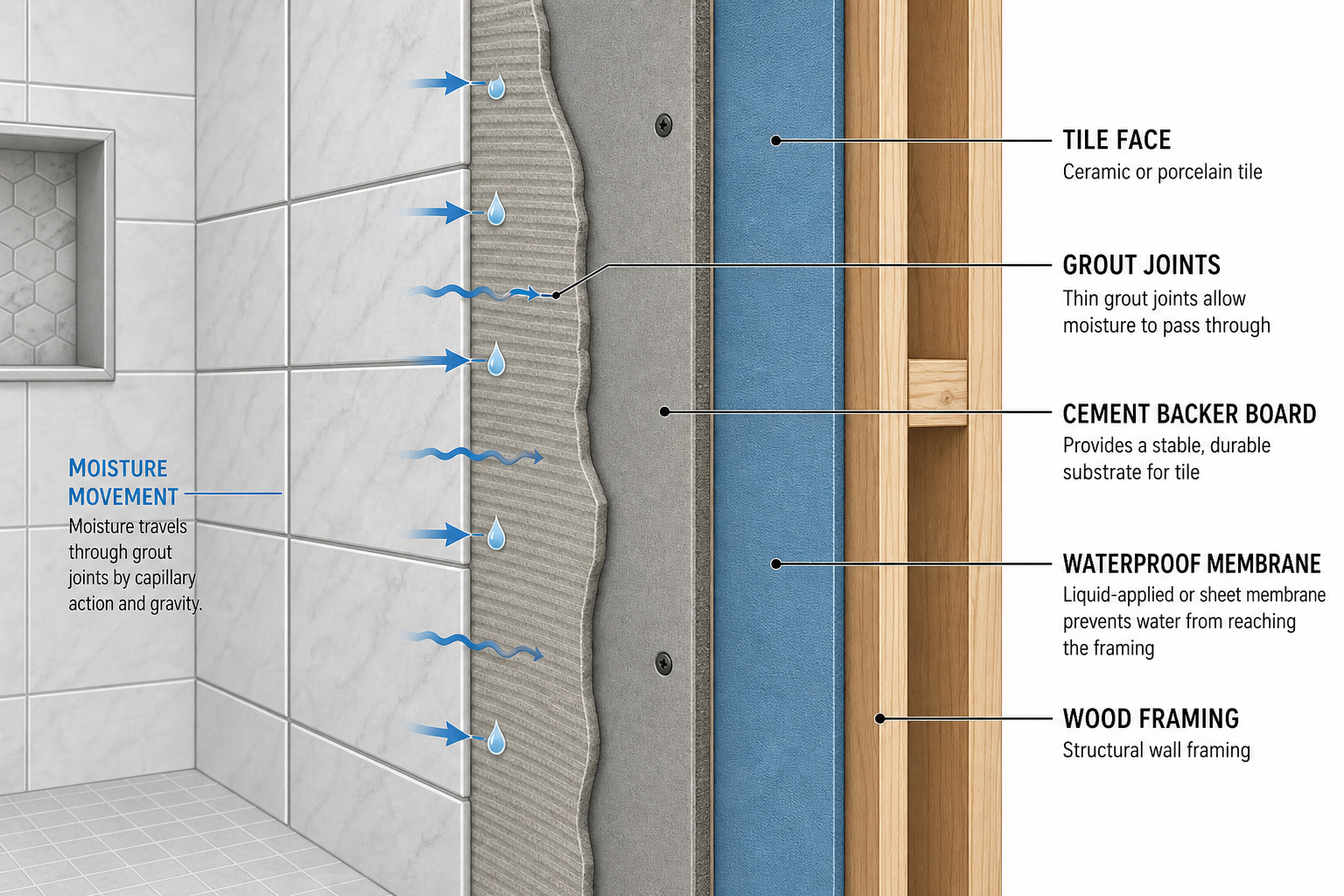 How Does Water Get Behind Tile That Looks Perfectly Sealed?